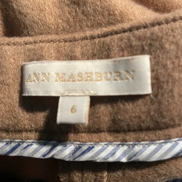 Ann Mashburn Hutton Camel Hair Flannel Pants Size 6 Camel